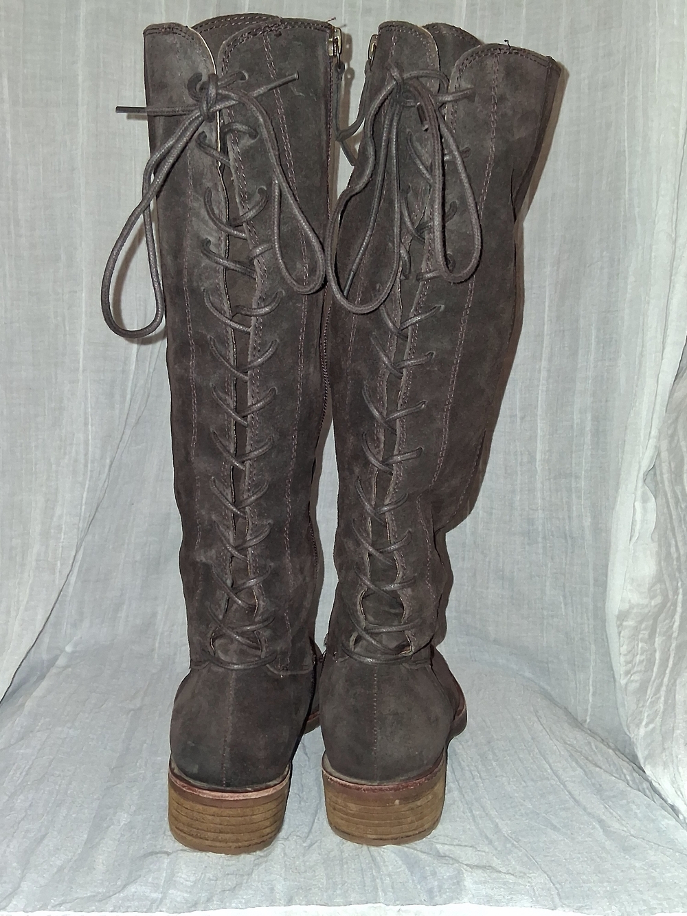 Sofft Women’s Over-the-Knee Lace-Up Suede Boots in Dark Brown